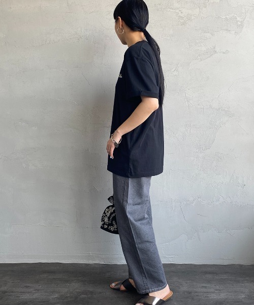 GYMPHLEX（ジムフレックス）の「[GYMPHLEX/ジムフレックス] コットンジャージー ロゴ刺繍Tシャツ（Tシャツ/カットソー・レディース・ブラック/ホワイト/ホワイト×ネイビー/ベージュ・M/L/14）」の14枚目の写真
