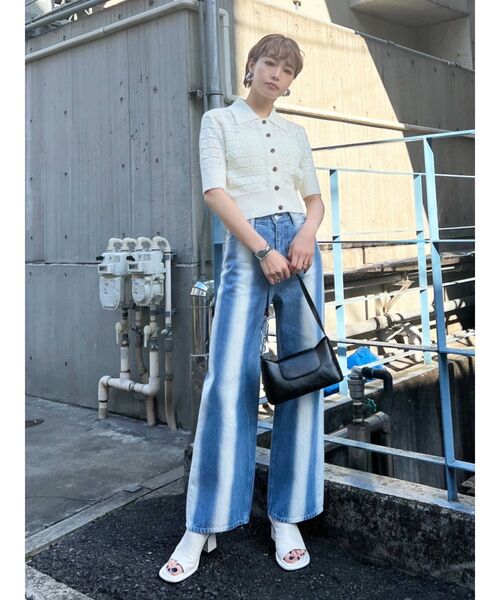 EMODA(エモダ)の「ストライプカラールーズジーンズ(デニムパンツ・レディース・ブラック/ブルー・SMALL/MEDIUM)」の7枚目の写真