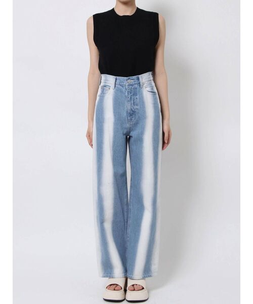 EMODA(エモダ)の「ストライプカラールーズジーンズ(デニムパンツ・レディース・ブラック/ブルー・SMALL/MEDIUM)」の3枚目の写真