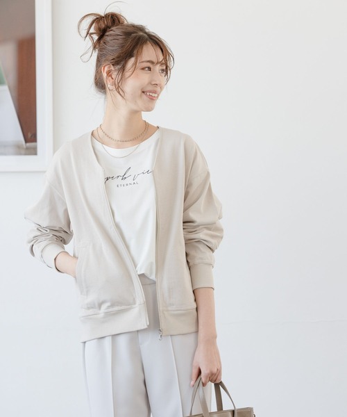 BAYFLOW(ベイフロー)の「Vネックカットブルゾン(ブルゾン・レディース・ブラック/ブルー/モカ/アイボリー・SMALL/MEDIUM)」の12枚目の写真