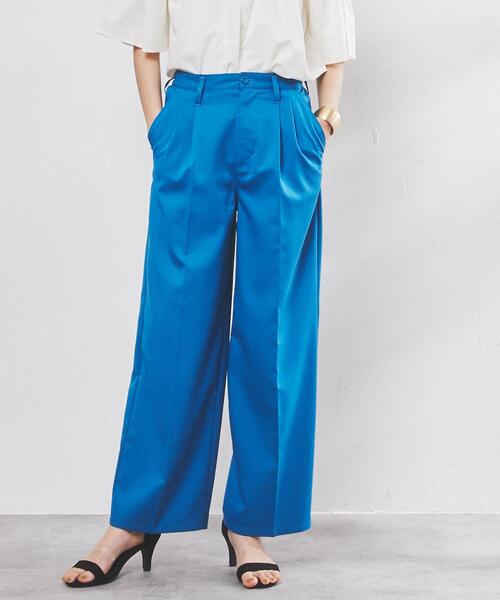 coen（コーエン）の「［接触冷感機能付き］2タックカラーパンツ（スラックス・レディース・ロイヤルブルー/ネイビー/ケリー/ブラウン・M/L/S）」の4枚目の写真