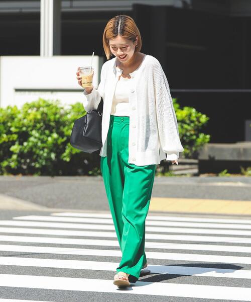 coen（コーエン）の「［接触冷感機能付き］2タックカラーパンツ（スラックス・レディース・ロイヤルブルー/ネイビー/ケリー/ブラウン・M/L/S）」の5枚目の写真