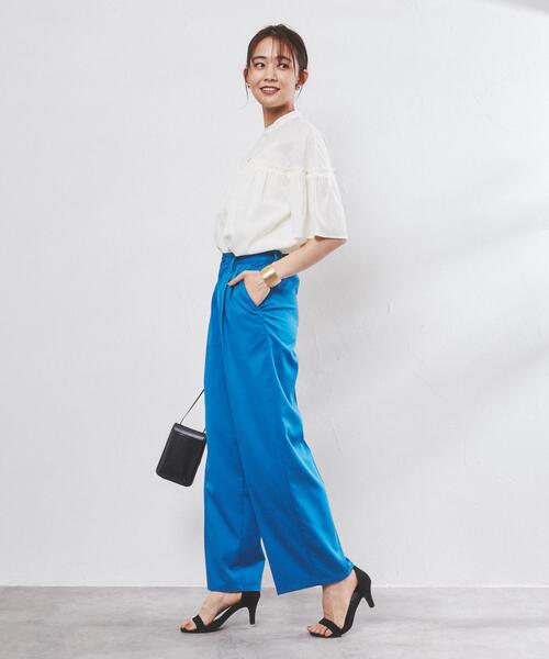 coen（コーエン）の「［接触冷感機能付き］2タックカラーパンツ（スラックス・レディース・ロイヤルブルー/ネイビー/ケリー/ブラウン・M/L/S）」の18枚目の写真