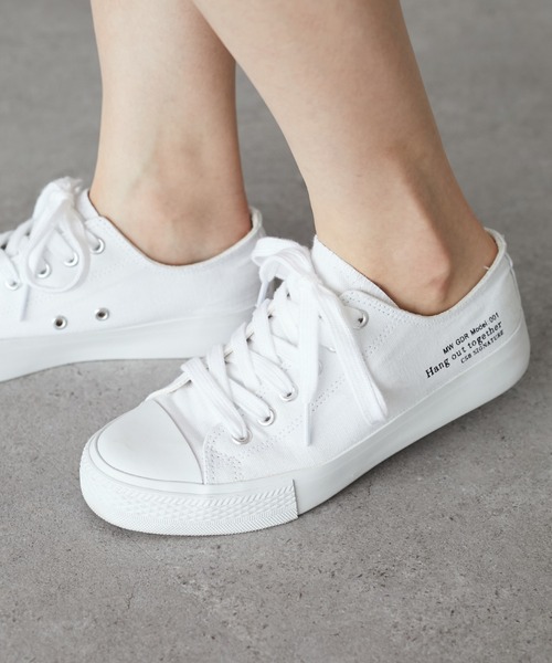 CRAFT STANDARD BOUTIQUE(クラフトスタンダードブティック)の「OR CANVAS SNEAKERS *◆(スニーカー・レディース・ブラック/オフホワイト・22.5cm/23.5cm/24.5cm/25.5cm/26.5cm/27.5cm)」の1枚目の写真