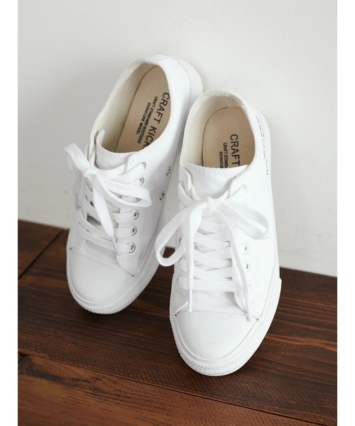 CRAFT STANDARD BOUTIQUE(クラフトスタンダードブティック)の「OR CANVAS SNEAKERS *◆(スニーカー・レディース・ブラック/オフホワイト・22.5cm/23.5cm/24.5cm/25.5cm/26.5cm/27.5cm)」の4枚目の写真