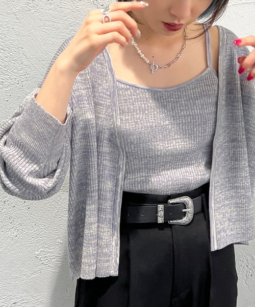 apres jour mignon(アプレジュールミニョン)の「メランジニットカーディガン【ZOZOTOWN限定アイテム】(カーディガン/ボレロ・レディース・ブルー系その他/ピンク系その他/グリーン系その他・フリー/X-LARGE)」の9枚目の写真
