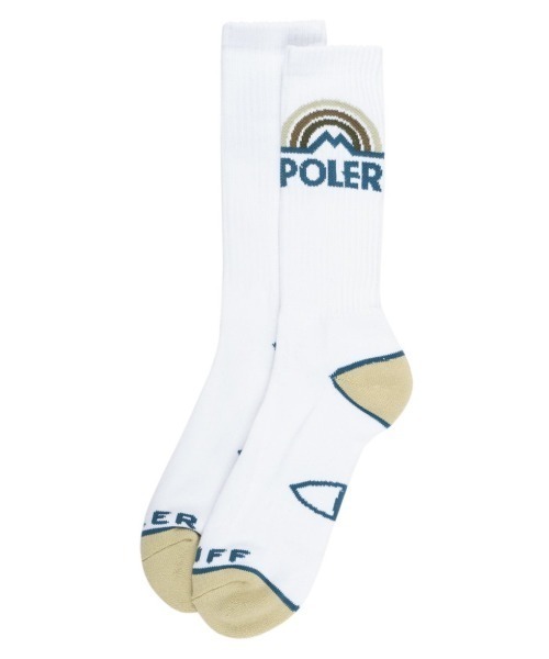 POLeR(ポーラー)の「WEB限定 POLER CAMP VIBES SOCK/ポーラー ソックス(ソックス/靴下・メンズ・ブラック/オリーブ/ホワイト/レッド/ライム/イエロー・FREE)」の2枚目の写真