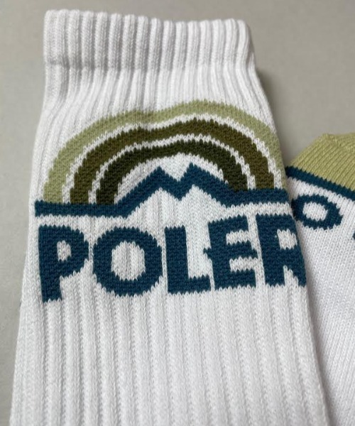 POLeR(ポーラー)の「WEB限定 POLER CAMP VIBES SOCK/ポーラー ソックス(ソックス/靴下・メンズ・ブラック/オリーブ/ホワイト/レッド/ライム/イエロー・FREE)」の16枚目の写真