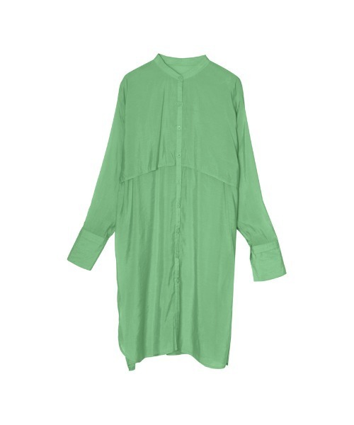 Re:EDIT（リエディ）の「2WAYスリーブアウトバンドカラーシアーシャツチュニック（シャツ/ブラウス・レディース・ホワイト/イエロー/グリーン/オレンジ/ピンク/ブラック・LARGE/MEDIUM）」の4枚目の写真