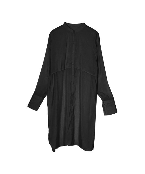 Re:EDIT（リエディ）の「2WAYスリーブアウトバンドカラーシアーシャツチュニック（シャツ/ブラウス・レディース・ホワイト/イエロー/グリーン/オレンジ/ピンク/ブラック・LARGE/MEDIUM）」の3枚目の写真