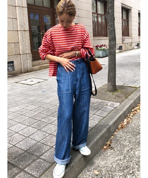 ulu（ウル）の「Linen denim wide pants（デニムパンツ・レディース・ブルー・FREE）」の11枚目の写真