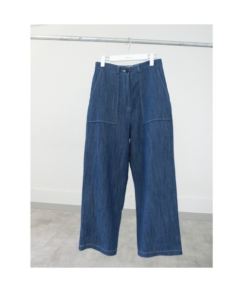ulu（ウル）の「Linen denim wide pants（デニムパンツ・レディース・ブルー・FREE）」の13枚目の写真