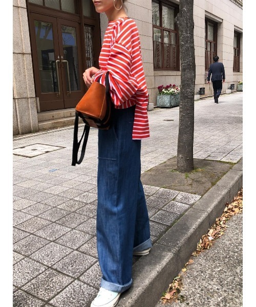 ulu（ウル）の「Linen denim wide pants（デニムパンツ・レディース・ブルー・FREE）」の21枚目の写真