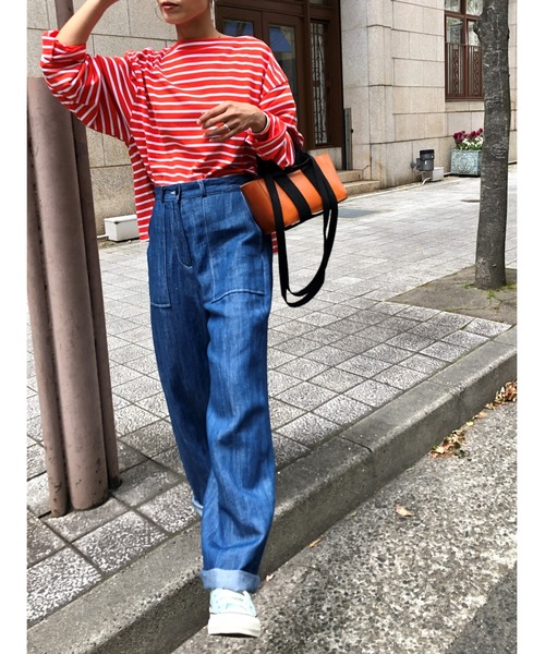 ulu（ウル）の「Linen denim wide pants（デニムパンツ・レディース・ブルー・FREE）」の20枚目の写真