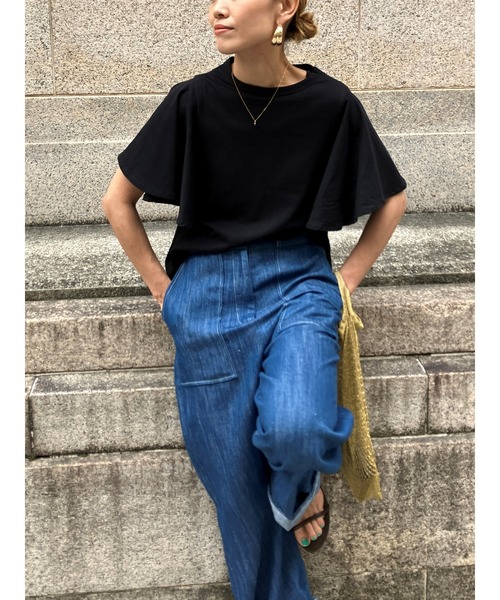 ulu（ウル）の「Linen denim wide pants（デニムパンツ・レディース・ブルー・FREE）」の22枚目の写真