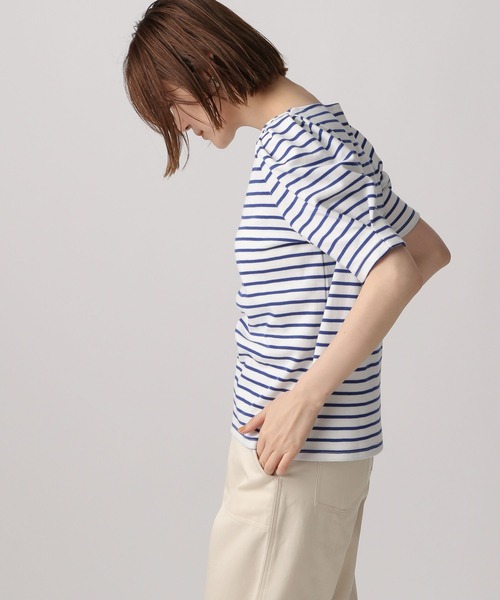 A part by(アパートバイ)の「カタパフボーダーカットソー5S 285250(Tシャツ/カットソー・レディース・ブラック/ブルー/グリーン・FREE)」の4枚目の写真
