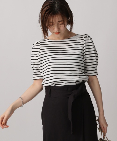 A part by(アパートバイ)の「カタパフボーダーカットソー5S 285250(Tシャツ/カットソー・レディース・ブラック/ブルー/グリーン・FREE)」の11枚目の写真