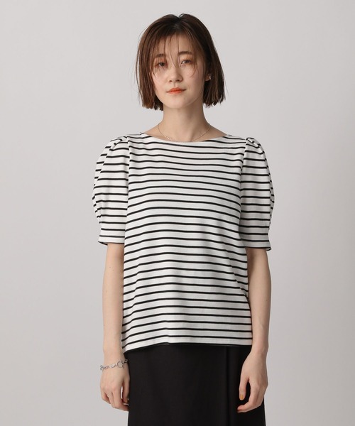 A part by(アパートバイ)の「カタパフボーダーカットソー5S 285250(Tシャツ/カットソー・レディース・ブラック/ブルー/グリーン・FREE)」の8枚目の写真