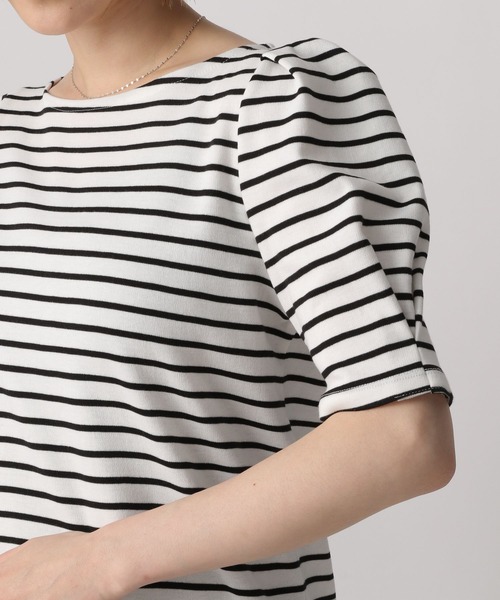 A part by(アパートバイ)の「カタパフボーダーカットソー5S 285250(Tシャツ/カットソー・レディース・ブラック/ブルー/グリーン・FREE)」の6枚目の写真