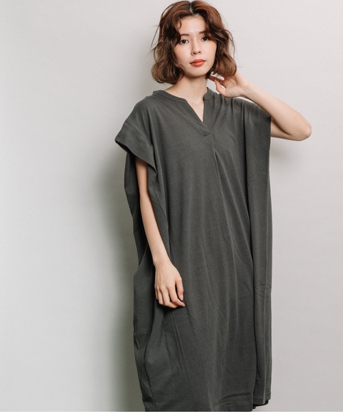 refinedworks（リファインドワークス）の「麻ライクスラブスキッパーOP（ワンピース・レディース・ベージュ/ブラウン/チャコール・FREE）」の10枚目の写真