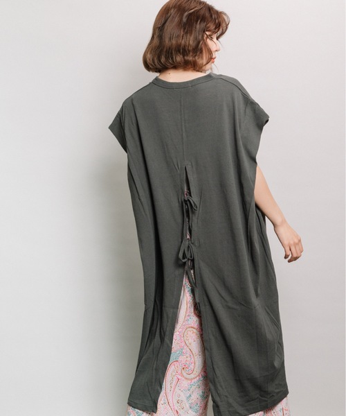 refinedworks（リファインドワークス）の「麻ライクスラブスキッパーOP（ワンピース・レディース・ベージュ/ブラウン/チャコール・FREE）」の13枚目の写真