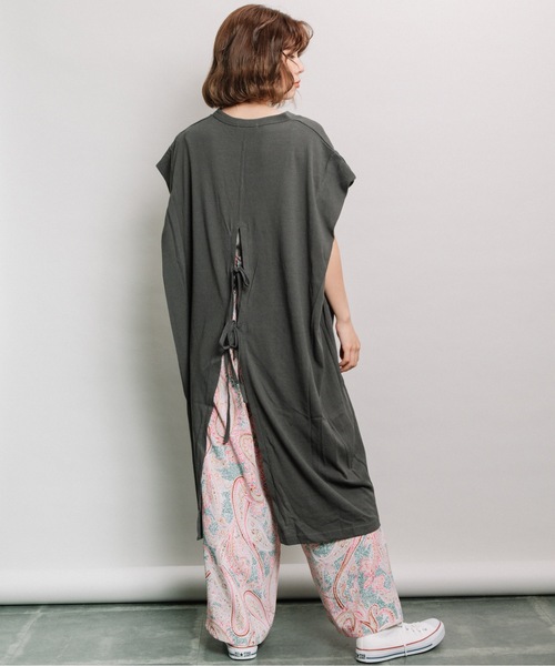 refinedworks（リファインドワークス）の「麻ライクスラブスキッパーOP（ワンピース・レディース・ベージュ/ブラウン/チャコール・FREE）」の8枚目の写真