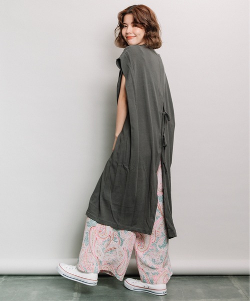 refinedworks（リファインドワークス）の「麻ライクスラブスキッパーOP（ワンピース・レディース・ベージュ/ブラウン/チャコール・FREE）」の9枚目の写真