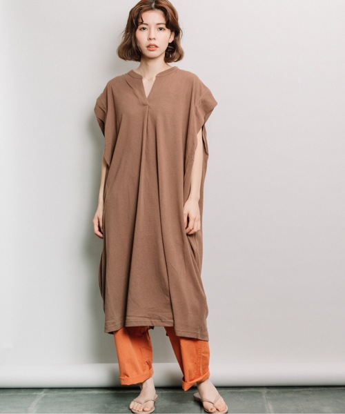 refinedworks（リファインドワークス）の「麻ライクスラブスキッパーOP（ワンピース・レディース・ベージュ/ブラウン/チャコール・FREE）」の15枚目の写真