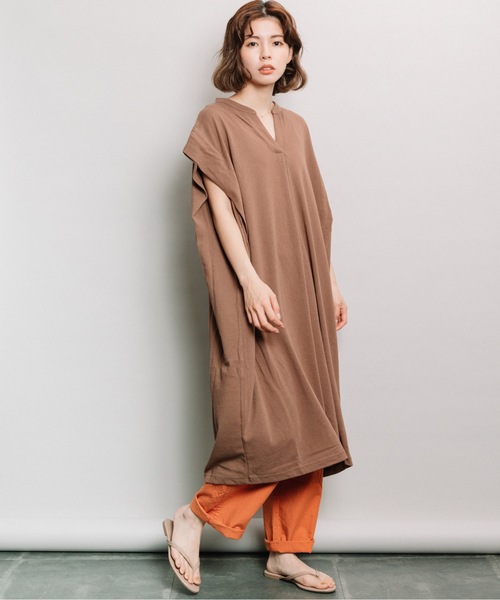 refinedworks（リファインドワークス）の「麻ライクスラブスキッパーOP（ワンピース・レディース・ベージュ/ブラウン/チャコール・FREE）」の16枚目の写真