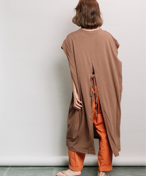 refinedworks（リファインドワークス）の「麻ライクスラブスキッパーOP（ワンピース・レディース・ベージュ/ブラウン/チャコール・FREE）」の18枚目の写真