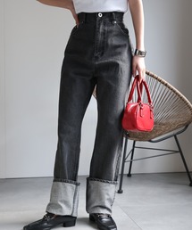 ロールアップストレートデニム