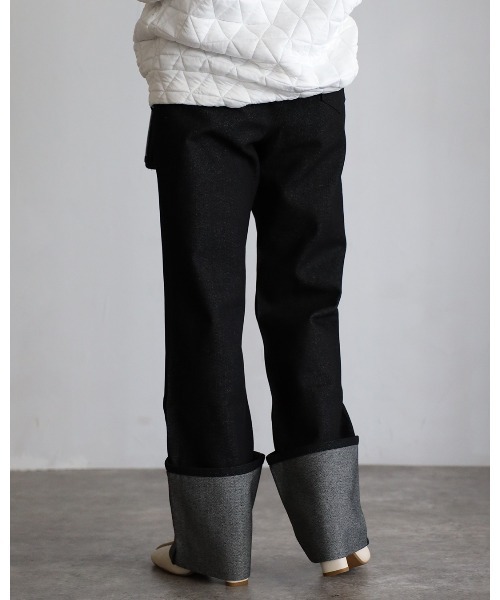 sakishimatokyo（サキシマトーキョー）の「ロールアップストレートデニム（デニムパンツ・レディース・ブラック/インディゴブルー/ライトブルー/グレー/オフホワイト・M/L）」の10枚目の写真