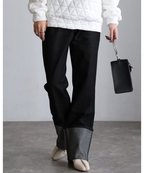 sakishimatokyo（サキシマトーキョー）の「ロールアップストレートデニム（デニムパンツ・レディース・ブラック/インディゴブルー/ライトブルー/グレー/オフホワイト・M/L）」の15枚目の写真