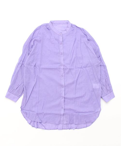 KOBE LETTUCE（コウベレタス）の「コットン100％シアービッグシャツチュニック（シャツ/ブラウス・レディース・モカ/オフホワイト/ピンク/パープル/オレンジ/ブラック・FREE）」の12枚目の写真