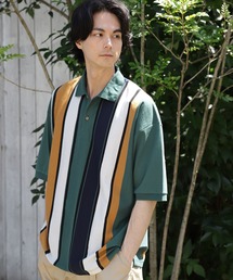 niko and... | アシメストライプポロプルオーバー(ポロシャツ)