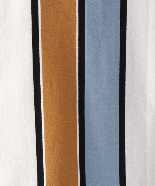 niko and...（ニコアンド）の「アシメストライプポロプルオーバー（ポロシャツ・メンズ・オフホワイト/ブラック/ベージュ/グリーン・MEDIUM/LARGE）」の16枚目の写真