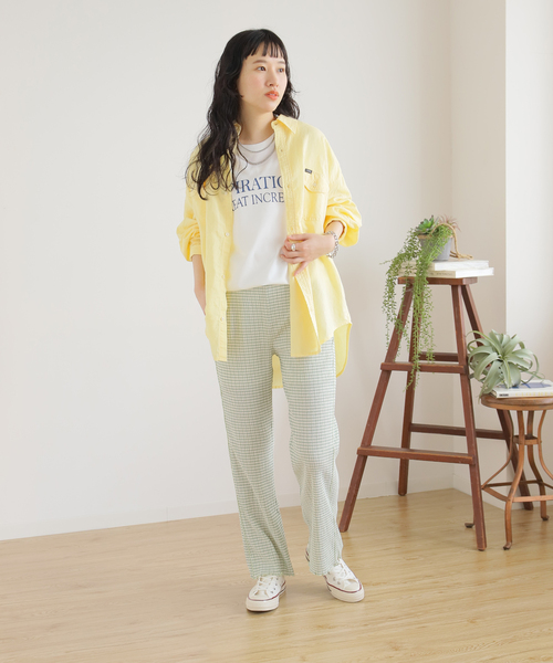 B.C STOCK(ベーセーストック)の「クリンクルチェックイージーパンツ(その他パンツ・レディース・ブラック/グリーン/オレンジ・FREE)」の22枚目の写真