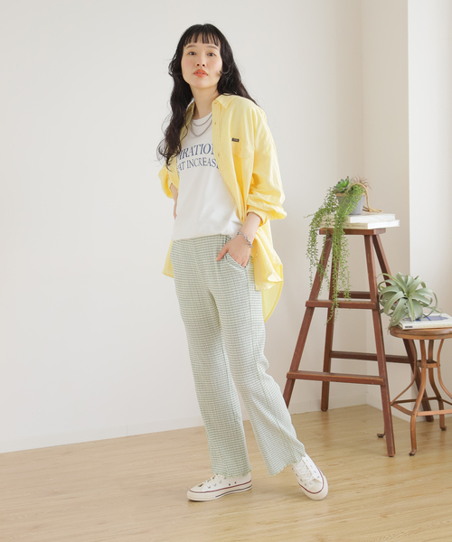 B.C STOCK(ベーセーストック)の「クリンクルチェックイージーパンツ(その他パンツ・レディース・ブラック/グリーン/オレンジ・FREE)」の19枚目の写真