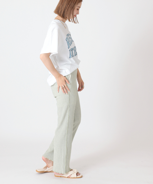 B.C STOCK(ベーセーストック)の「クリンクルチェックイージーパンツ(その他パンツ・レディース・ブラック/グリーン/オレンジ・FREE)」の10枚目の写真