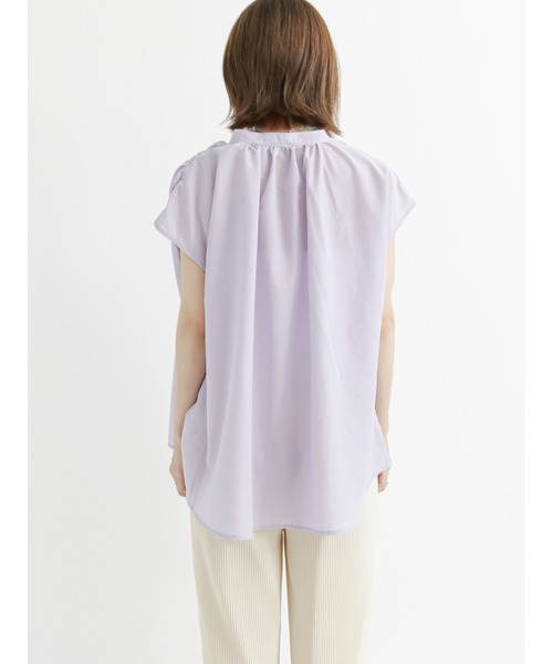 Lugnoncure（ルノンキュール）の「イージーケア（しわになりにくい）ギャザーブラウス（シャツ/ブラウス・レディース・ブラック/パープル/オフホワイト・ﾌﾘ-）」の9枚目の写真