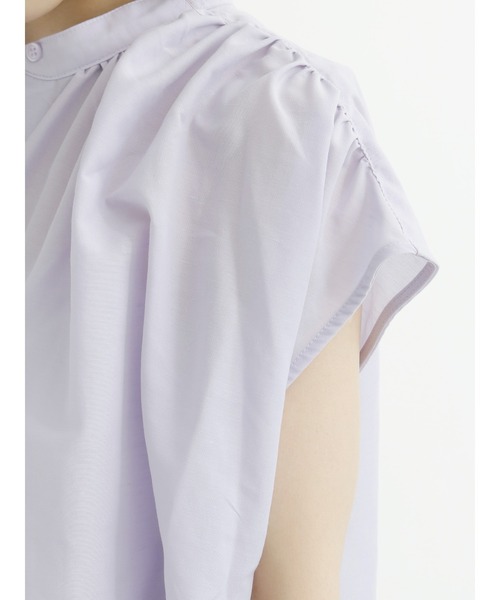 Lugnoncure（ルノンキュール）の「イージーケア（しわになりにくい）ギャザーブラウス（シャツ/ブラウス・レディース・ブラック/パープル/オフホワイト・ﾌﾘ-）」の11枚目の写真