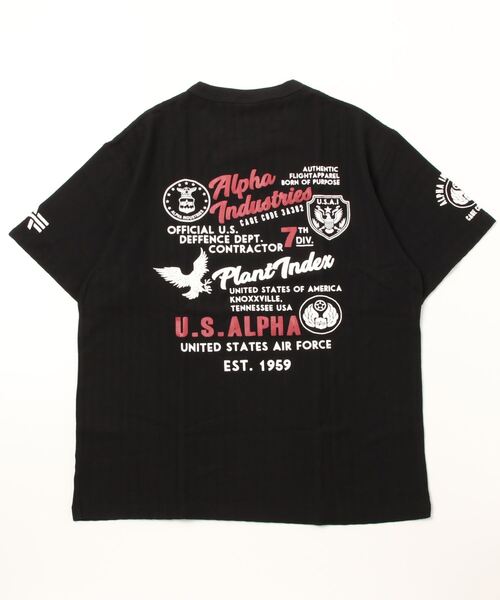 Alpha Industries（アルファインダストリーズ）の「ALPHA/アルファ HERRINGBONE MILITARY BACKPRINT T-SHIRT（Tシャツ/カットソー・メンズ・ホワイト/ブラック/グリーン系その他/ネイビー・L/M/XL）」の5枚目の写真