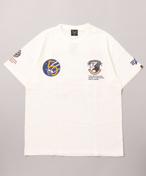 Alpha Industries（アルファインダストリーズ）の「ALPHA/アルファ HERRINGBONE MILITARY BACKPRINT T-SHIRT（Tシャツ/カットソー・メンズ・ホワイト/ブラック/グリーン系その他/ネイビー・L/M/XL）」の8枚目の写真