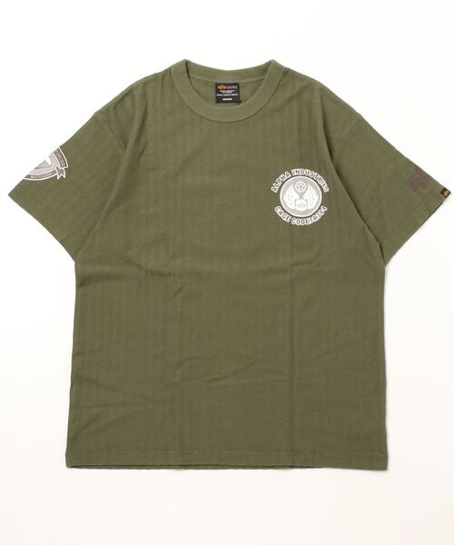Alpha Industries（アルファインダストリーズ）の「ALPHA/アルファ HERRINGBONE MILITARY BACKPRINT T-SHIRT（Tシャツ/カットソー・メンズ・ホワイト/ブラック/グリーン系その他/ネイビー・L/M/XL）」の11枚目の写真