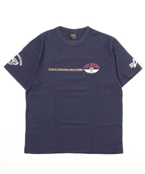 Alpha Industries（アルファインダストリーズ）の「ALPHA/アルファ HERRINGBONE MILITARY BACKPRINT T-SHIRT（Tシャツ/カットソー・メンズ・ホワイト/ブラック/グリーン系その他/ネイビー・L/M/XL）」の12枚目の写真