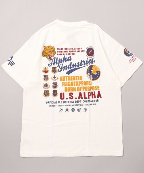 Alpha Industries（アルファインダストリーズ）の「ALPHA/アルファ HERRINGBONE MILITARY BACKPRINT T-SHIRT（Tシャツ/カットソー・メンズ・ホワイト/ブラック/グリーン系その他/ネイビー・L/M/XL）」の9枚目の写真