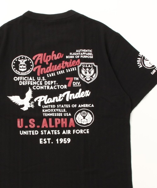 Alpha Industries（アルファインダストリーズ）の「ALPHA/アルファ HERRINGBONE MILITARY BACKPRINT T-SHIRT（Tシャツ/カットソー・メンズ・ホワイト/ブラック/グリーン系その他/ネイビー・L/M/XL）」の13枚目の写真