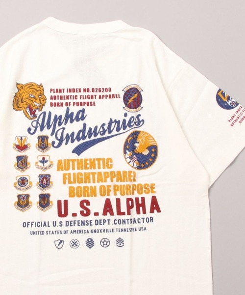 Alpha Industries（アルファインダストリーズ）の「ALPHA/アルファ HERRINGBONE MILITARY BACKPRINT T-SHIRT（Tシャツ/カットソー・メンズ・ホワイト/ブラック/グリーン系その他/ネイビー・L/M/XL）」の14枚目の写真