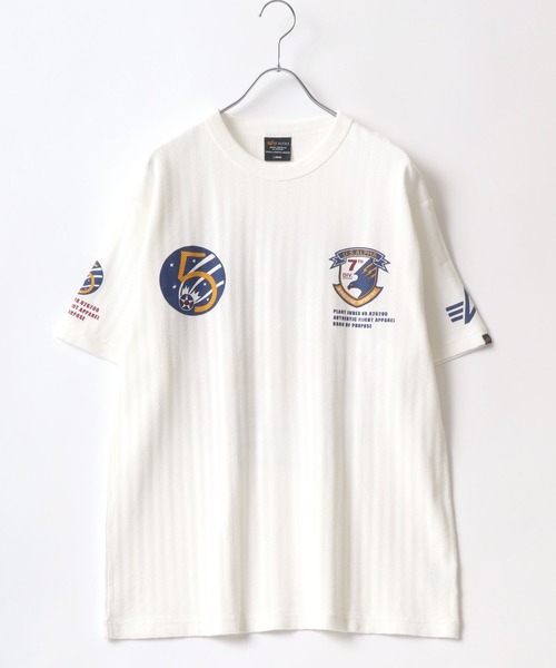 Alpha Industries（アルファインダストリーズ）の「ALPHA/アルファ HERRINGBONE MILITARY BACKPRINT T-SHIRT（Tシャツ/カットソー・メンズ・ホワイト/ブラック/グリーン系その他/ネイビー・L/M/XL）」の18枚目の写真