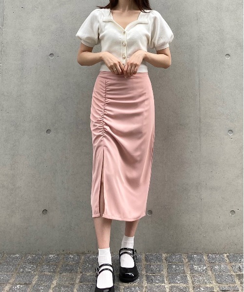 Crea titty&Co. PETIT(クレアティティーアンドコープチ)の「【Crea titty&Co. PETIT】スリットペンシルスカート(スカート・レディース・ピンク・FREE)」の5枚目の写真